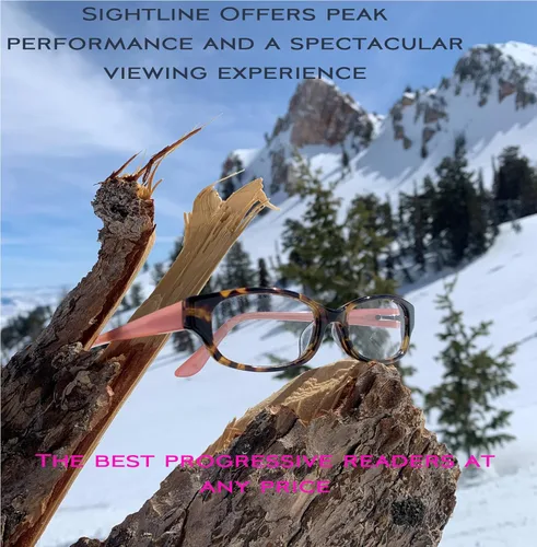 Vista 6 de Sightline Gafas de lectura progresivas para mujer, marco de acetato óptico de primera calidad, 1.00 Naranja