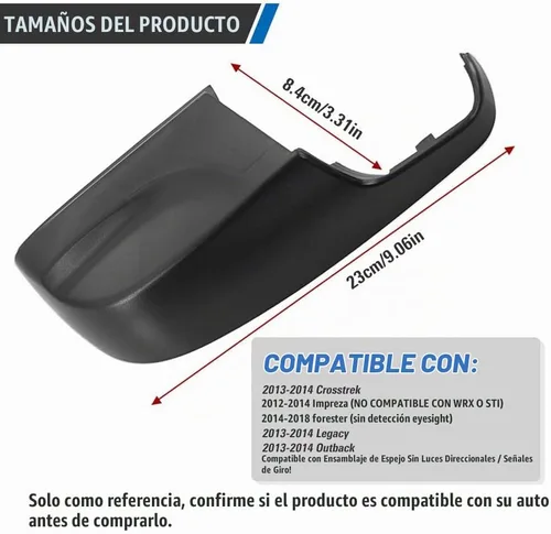 Vista 3 de FSFY - Cubierta inferior del espejo con clip lateral izquierdo para Subaru Crosstrek 2013-2014