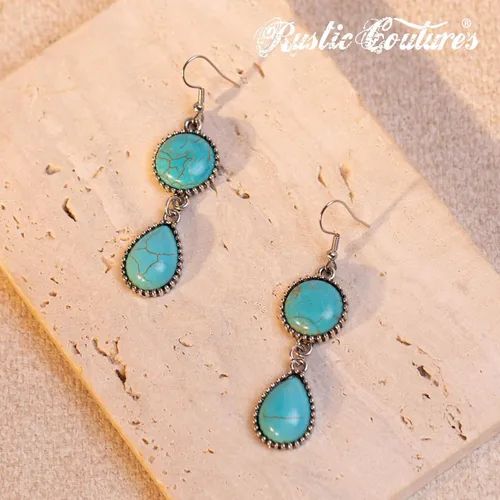 Vista 6 de Rustic Couture's - Juego de collar y aretes con estilo del oeste para mujer