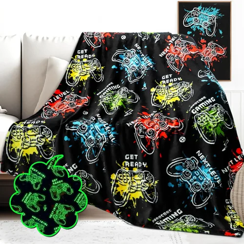 Vista 9 de HWING Manta de Gato Negro que Brilla en la Oscuridad - Regalos de Cumpleaños para Niñas Amantes de los Gatos, Mujeres, Adolescentes, Adultos