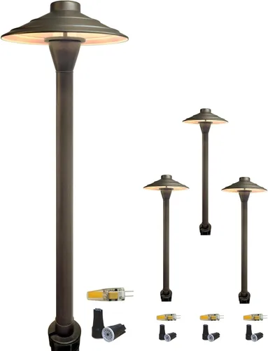 Vista 11 de COLOER - Iluminación de bajo voltaje para pasarela de latón para exteriores con acabado en bronce, paquete de 1 unidad con bombilla LED G4, 9-17V