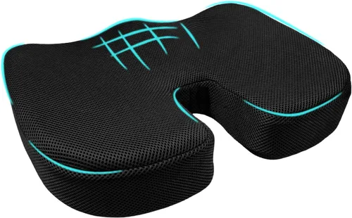 Vista 9 de Cojín para Asiento de Coche, Cojín de Espuma Viscoelástica para Alivio del Dolor de Coxis y Ciática, Cojín de Asiento Ergonómico Cómodo para Silla
