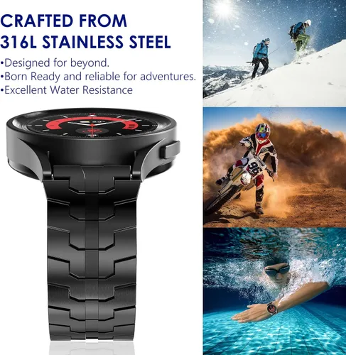 Vista 5 de WINGLE Bandas de metal para Samsung Galaxy Watch 7 6 5 4 Band Watch 6 Classic/5 Pro/4 Classic/FE Band Men 1.850 in 1.693 in 1.811 in 1.654 in 1.772