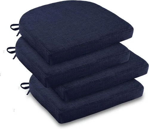 Vista 21 de downluxe Cojines para sillas de interior para sillas de comedor, almohadillas de espuma texturizada suaves y cómodas para sillas de cocina con lazos