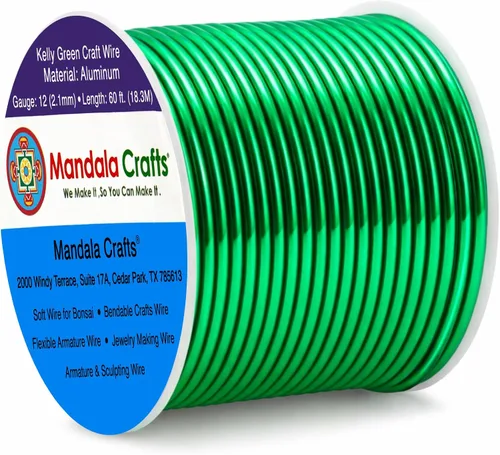 Vista 296 de Mandala Crafts - Alambre de aluminio anodizado de calibre 22 para hacer joyas - 137.2 m de alambre flexible surtido y coloreado - Doble para bonsái