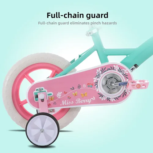 Vista 4 de KEANO Voyager 10 12 Inch Kids Bike for Boys and Girls Ages 1-4 Years, Toddler Bike with Training Wheels & Basket, Detachable Parent Push Handle