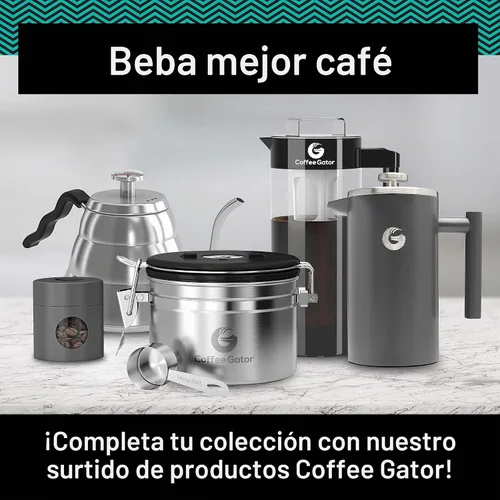 Vista 11 de Coffee Gator - Cafetera de prensa francesa de acero inoxidable 304 de 34 oz, tetera para té y café de doble pared aislada con sistema de filtración