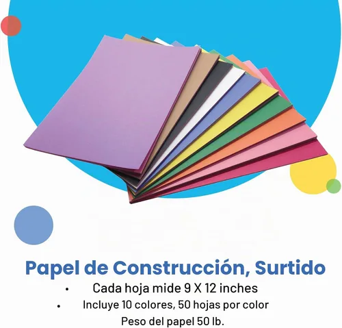 Vista 2 de Childcraft Papel de construcción, 9 x 12 pulgadas, colores surtidos, 500 hojas