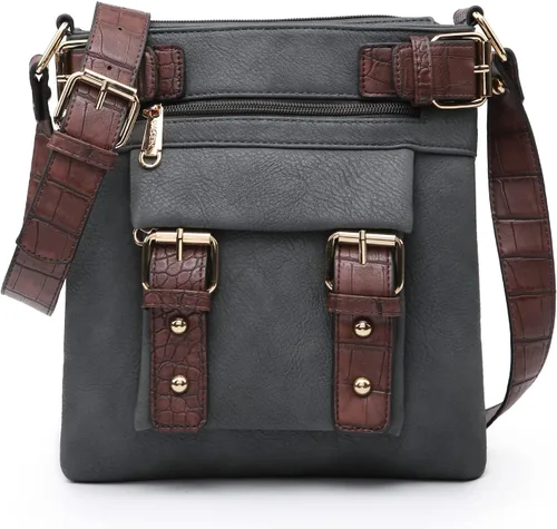 Vista 7 de Dasein Bolsos cruzados ligeros para mujer, de cuero vegano suave, bolso de mensajero, bolso de hombro, bolso de viaje
