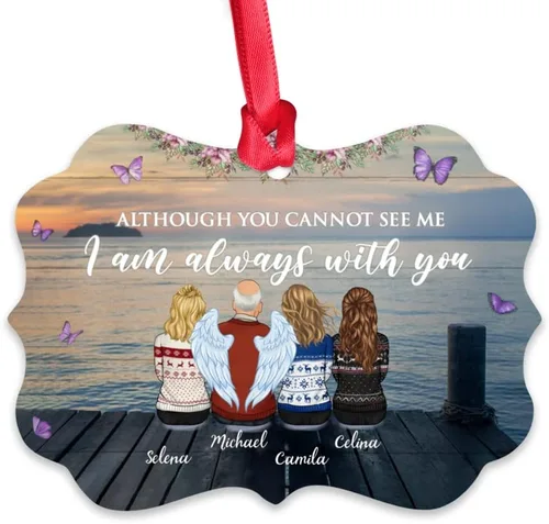 Vista 29 de Gossby Adorno conmemorativo de Navidad personalizado – Pérdida de padre estoy siempre contigo (padre, hija) personalizado para decoración de árbol