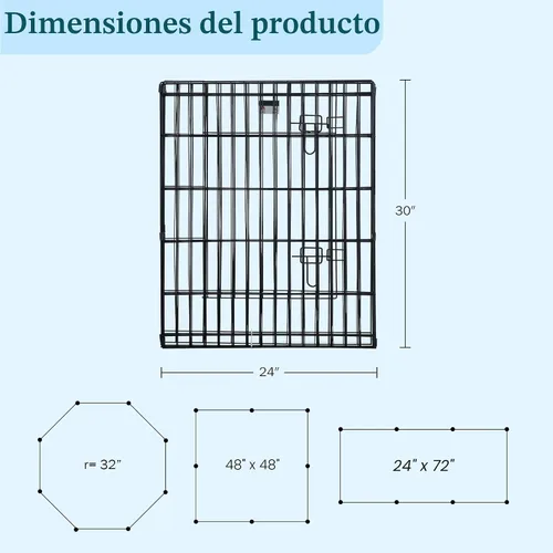 Vista 3 de PETMAKER Corralito de ejercicio de 58"x60"x30