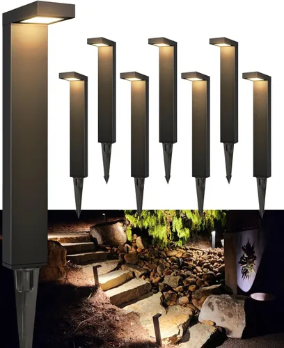 Vista 8 de GKOLED Paquete de 4 Luces de Paisaje de Bajo Voltaje, Luces de Sendero, 3W 9-15V CA/CC Cableadas para Exteriores Luces LED de Sendero de Paisaje