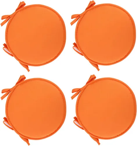 Vista 10 de Womenyiaor Juego de 4 cojines redondos para sillas para interiores y exteriores, con lazos, juego de bistró, almohadillas para sillas de comedor