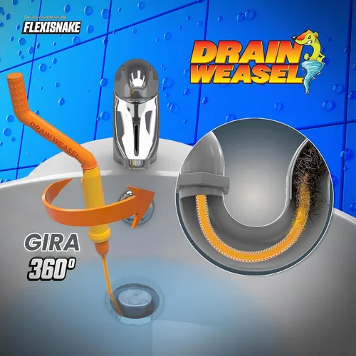 Vista 2 de FlexiSnake Drain Weasel Max Sink Snake - Herramienta para eliminar