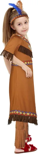 Vista 6 de Disfraz nativo para niñas, vestido de princesa india para Halloween, cosplay
