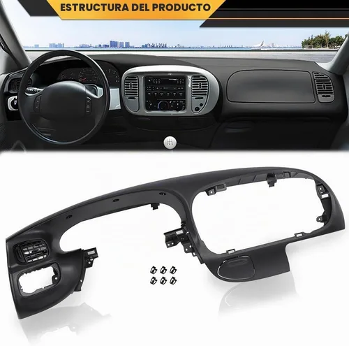 Vista 8 de CNNELL Panel de bisel para tablero compatible con Ford F150 1997-2003/compatible con Ford Expedition 1997-2003 Negro