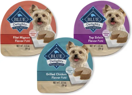 Vista 14 de Blue Buffalo Delicias Copa de alimentos de perro mojada de la raza pequeña adulta natural, sabor de pollo asado en salsa abundante 3.5-oz