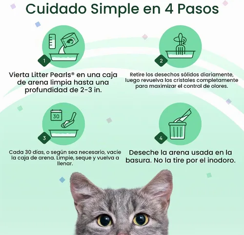 Vista 5 de Litter Pearls - Arena para gatos de cristal transparente sin perfume, sin aglutinante con Odorbond, 7 libras