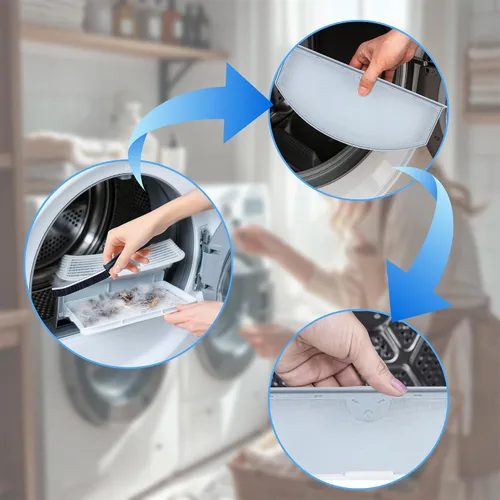 Vista 5 de WE03X23881 Kit de reemplazo de filtro de pelusa para secadora GE, con manguera de vacío