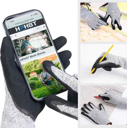 Vista 7 de Guantes resistentes a los cortes con extremadamente ligeros y finos guantes de metal de alambre de nivel 5 para trabajo refinado, 12 pares
