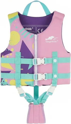Vista 16 de Gogokids Chaleco de natación para niños pequeños, chaleco de natación de alta calidad para niños de 30-40-50-60-70-80 libras, flotadores para niños