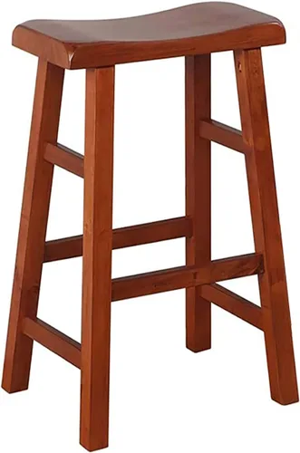 Vista 5 de eHemco Taburetes de madera maciza, 29 pulgadas, roble oscuro, juego de 3 Heavy Duty, encimera de cocina