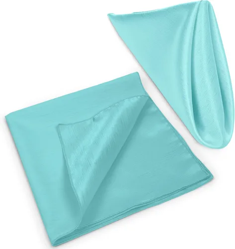 Vista 8 de Ultimate Textile -5 docenas - Reversible Shantung Satin - Majestic - Servilletas de tela Majestic de 17 x 17 pulgadas, color azul aguamarina Aqua