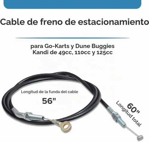 Vista 2 de AlveyTech Cable de Freno de Mano para Go-Karts y Buggies de Arena Kandi de 49cc, 110cc y 125cc