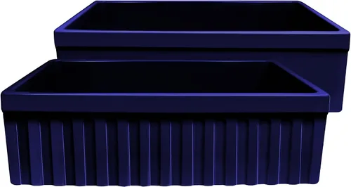 Vista 10 de Whitehaus WHQ330-WH Farmhaus Quatro Alcove - Fregadero reversible de arcilla refractaria de 30 pulgadas con delantal estriado, color blanco
