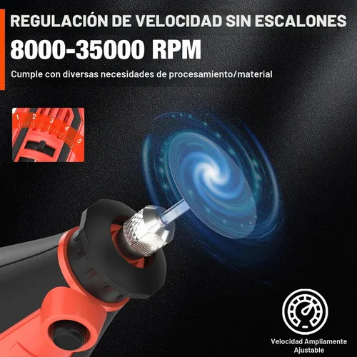 Vista 3 de ValueMax Kit de herramientas rotativas eléctricas, herramienta giratoria con cable de velocidad variable de 1.2 amperios con 120 accesorios