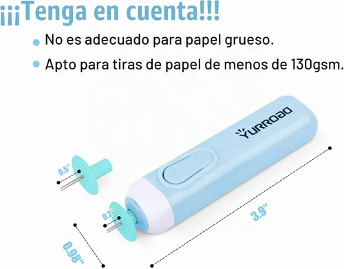 Vista 5 de Bolígrafo eléctrico, herramienta de doble punta 2 en 1 para tiras de papel de 1/16 a 3/8 pulgadas (0.059 in a 0.394 in), herramienta de relleno