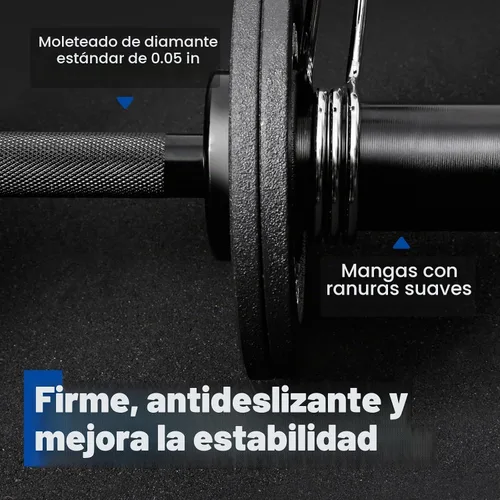 Vista 4 de LIONSCOOL 16"Loadable Dumbbells Pairs, Olympic Dumbbell Handle/Bar for Strength Training, Compatible with 2’’ Standard Plates, Includes 2 Pair of