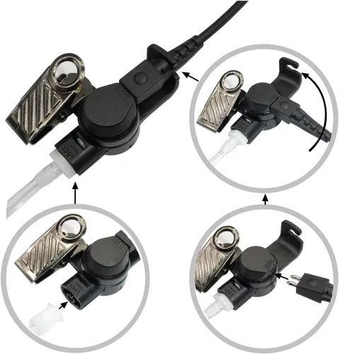 Vista 5 de Receptor de 0.138 in / audífono de vigilancia con tubo de bobina transparente para radios de dos vías
