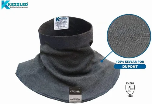 Vista 2 de Protector de cuello de soldadura, resistente a cortes, arañazos, calor y llamas, polaina para el cuello, hecho de 100% Negro