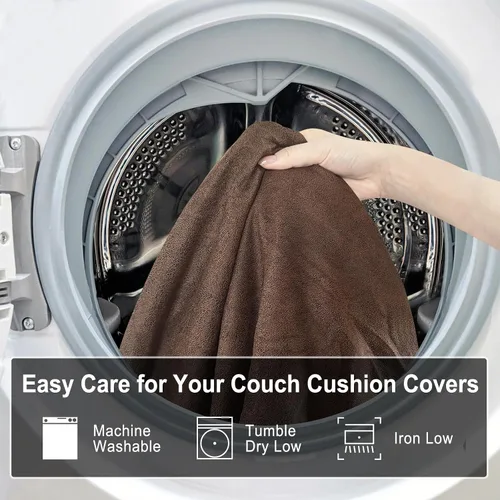 Vista 9 de ANARACHON Fundas de cojín de sofá con aspecto de cuero, juego de fundas de asiento de sofá, protector de muebles para sillón seccional, sofá biplaza
