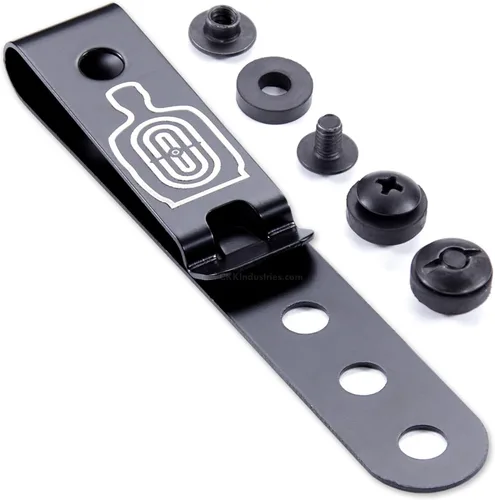 Vista 13 de HolsterSmith - Clip universal de metal para cinturón para hacer fundas, modelo 5, (3 agujeros), color negro táctico