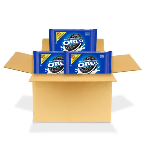 Vista 23 de Galletas sándwich mini OREO Golden, sabor vainilla, 1 paquete resellable Snak-Sak, 8 oz