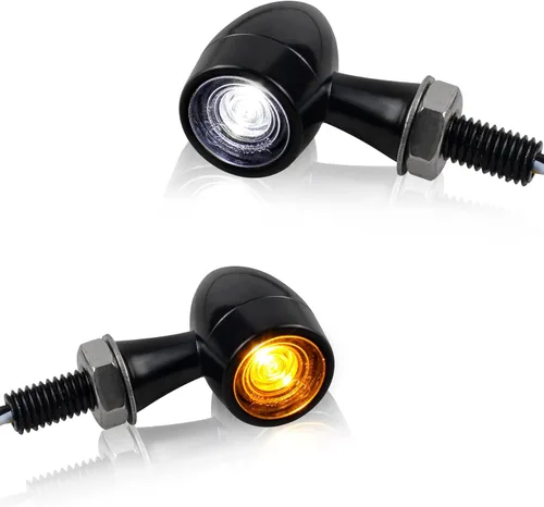 Vista 10 de Led Motorcycle Turn Signal Lights Universal Mini Front Blinkers Compatible with Harley Honda Suzuki Triumph Yamaha