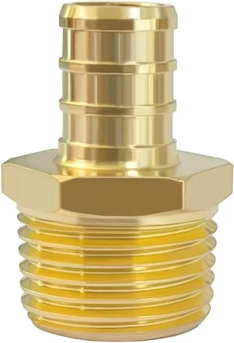 Vista 6 de Hooshing Paquete de 5 adaptadores macho Pex de 1/2 pulgada x 1/2 pulgada NPT de latón