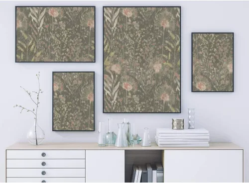 Vista 3 de RoomMates RMK11742WP - Papel tapiz para despegar y pegar con diente de león gris pardo y rosa, rollo