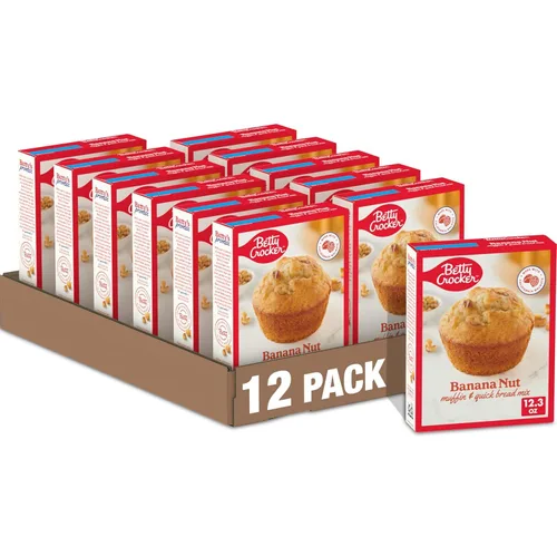Vista 16 de Betty Crocker Mezcla de muffins de nuez de plátano, hecha con nueces, 6.4 onzas (paquete de 9)
