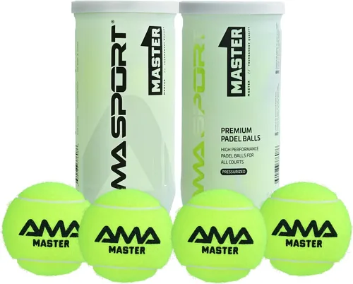 Vista 9 de AMA SPORT Pelotas de pádel presurizadas que cumplen con los estándares de competiciones y torneos adecuados para cualquier superficie o sitio