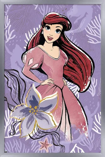 Vista 9 de Disney Ultimate Princess Celebration - Póster de pared de Ariel, 22.4 pulgadas de largo x 14.7 pulgadas, versión enmarcada en madera de granero