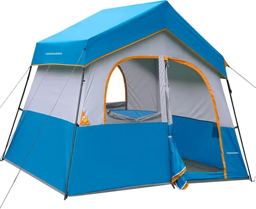 Vista 9 de HIKERGARDEN - Tienda de campaña para 6 a 8 personas, tienda de campaña familiar portátil para campamento, tienda de campaña de tela resistente al