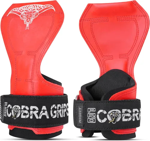 Vista 22 de Cobra Grips Weight Lifting Gloves with Adjustable Neoprene Padded Wrist Wraps - Heavy Duty Alternative to Power Lifting Hooks for Deadlifts Una goma