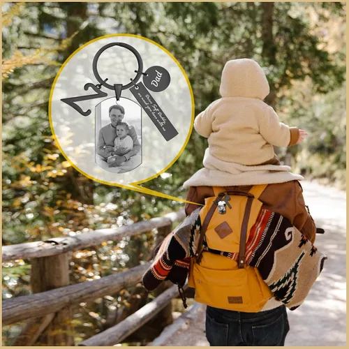 Vista 3 de VNOX Llavero personalizado de regalo para hombres, llaveros personalizados para marido, papá, hijo, regalo de San Valentín, cumpleaños, Navidad