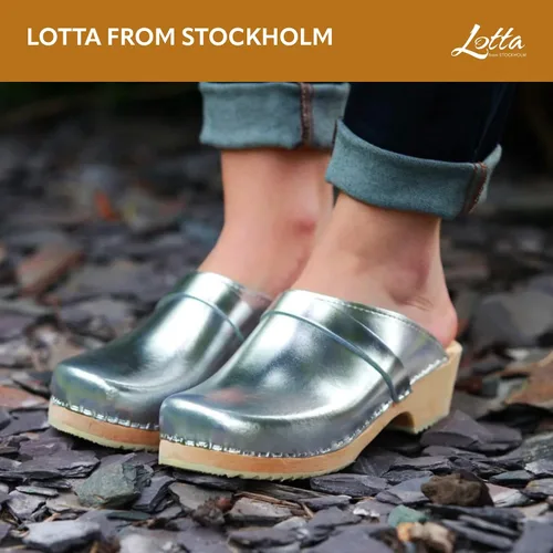 Vista 6 de Lotta From Stockholm Zuecos suecos Zuecos clásicos en plata