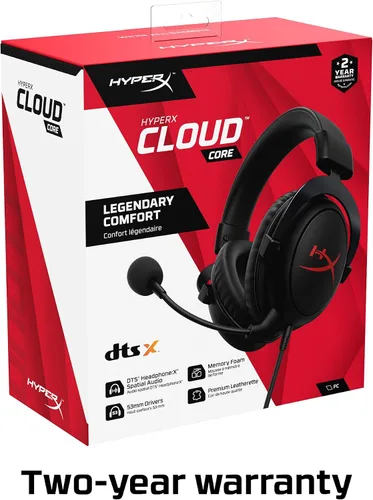 Vista 8 de HyperX - Auriculares DTS con cable Cloud Core auriculares para juegos X para PC, Xbox XS y Xbox One - negro