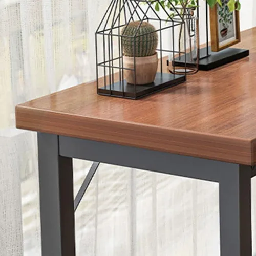Vista 3 de Mesa de bar, mesa de pub, mesa de comedor rectangular para espacio estrecho, comedor, marco de metal resistente, 55 pulgadas de largo x 16 pulgadas