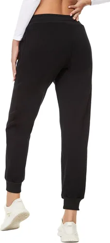 Vista 24 de MOUEEY Pantalones deportivos súper cálidos con forro de sherpa para mujer, pantalones deportivos de forro polar con bolsillos con cremallera